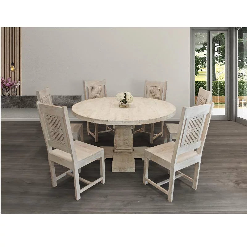 7-Piece Dining Set with Round Table & 6 Chairs S6947