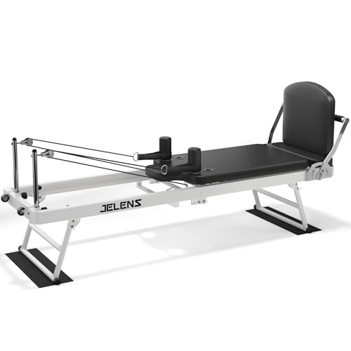 Foldable Pilates Reformer with Dual Resistance and Adjustable Height Pulleys O3019