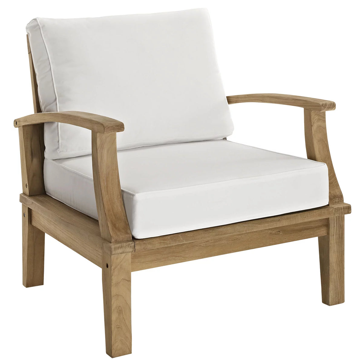 White Fabric Wood 2 Pc Outdoor Sofa Set T299952