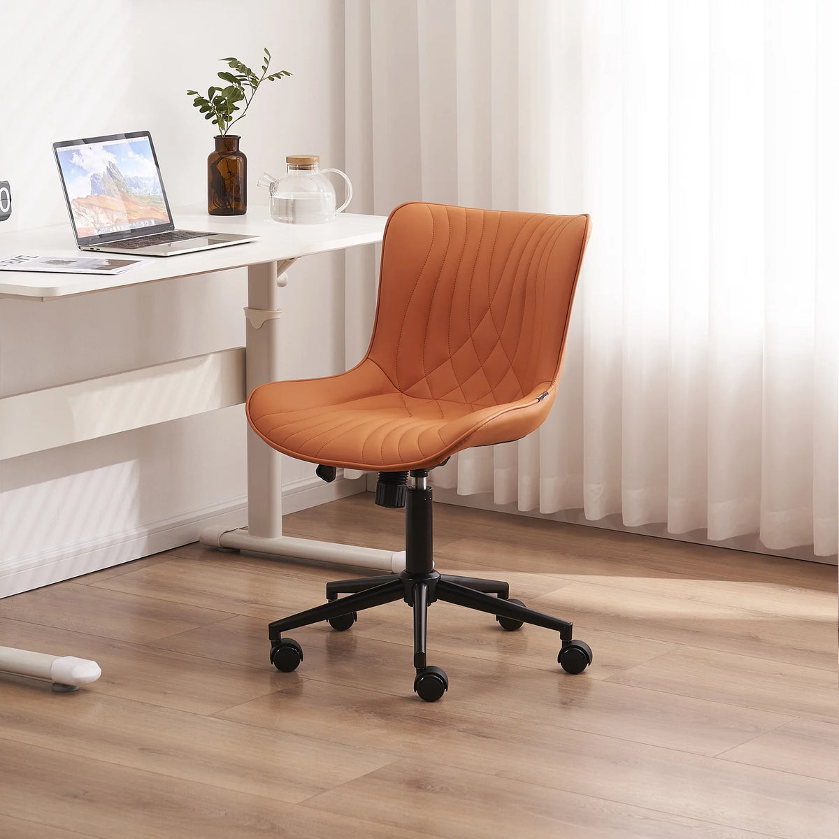 Camel Adjustable Rocking PU Office Chair with Wheels Z873