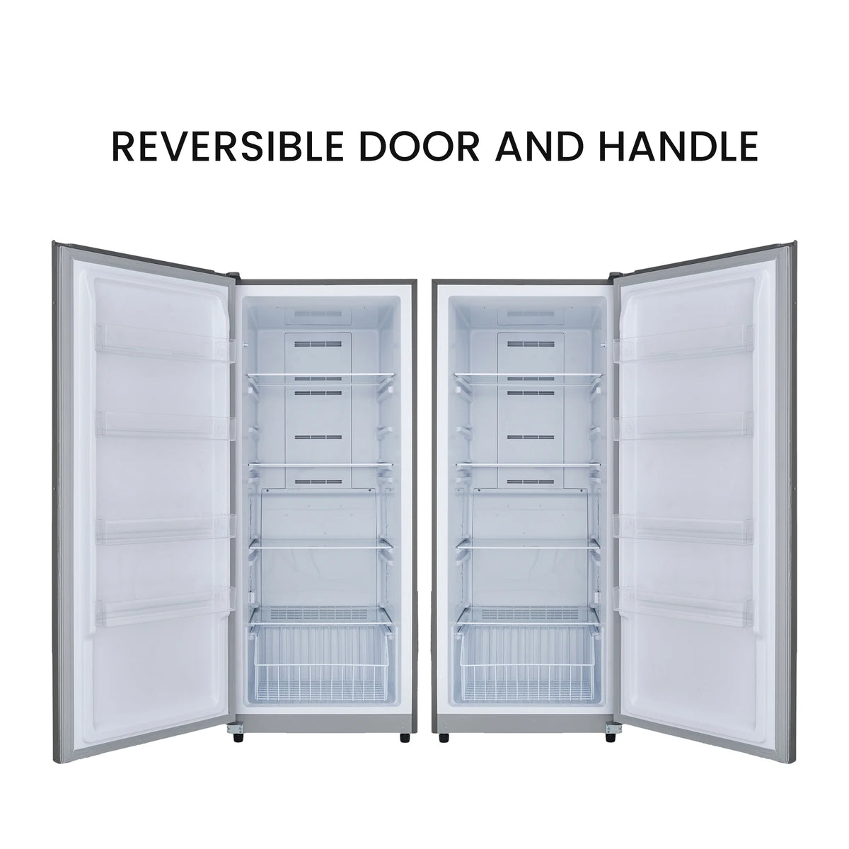 17 cu. ft Convertible Upright Freezer/Refrigerator in Stainless with Reversible Door U862