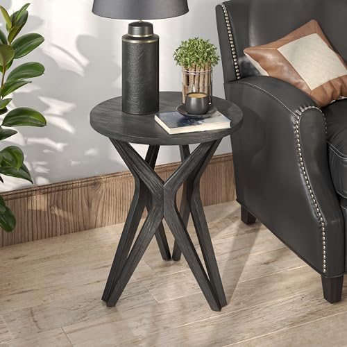 Distressed Ash Grey Round End Table Set of 2 V208420