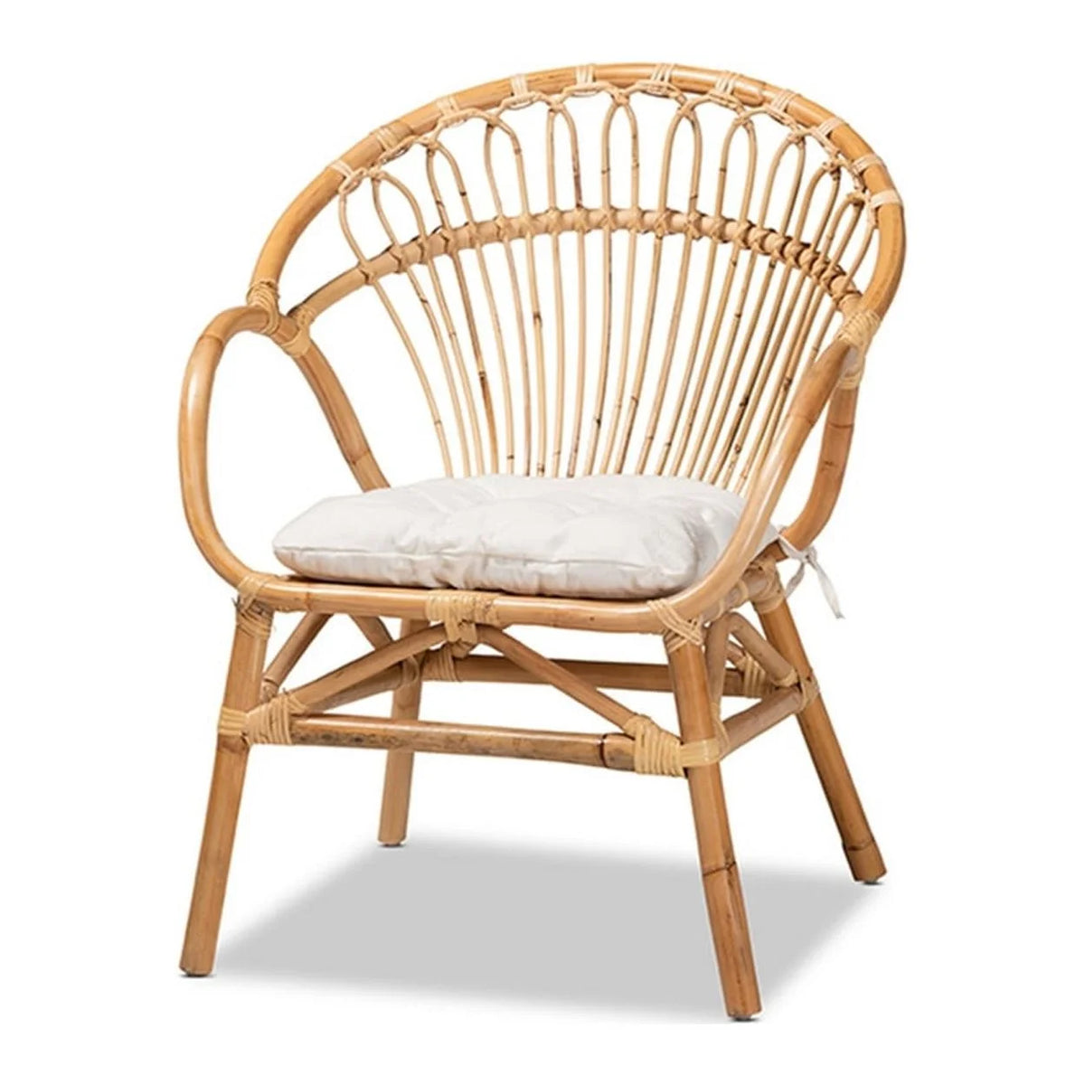 Natural Brown Rattan Dining Chair Q57533