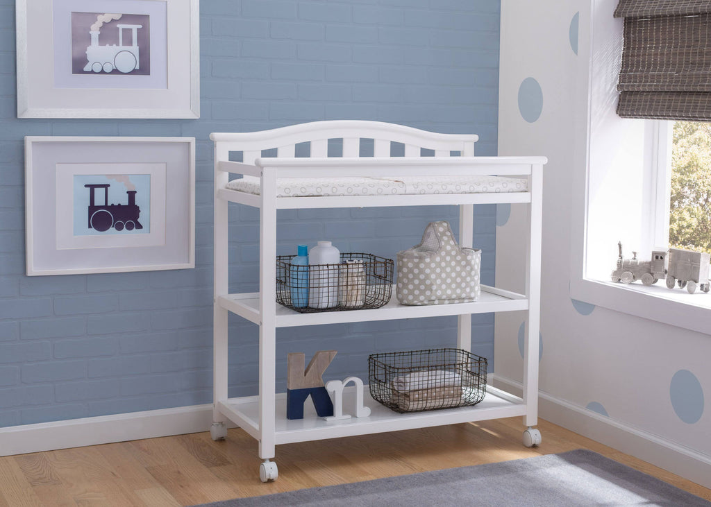 White Changing Table with Casters Z99707