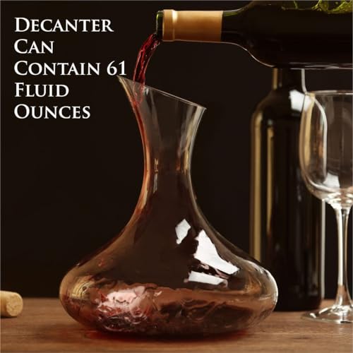 61 Ounce Wine Decanter with Aerator, Wine Carafe Set with 4 Glasses S48489