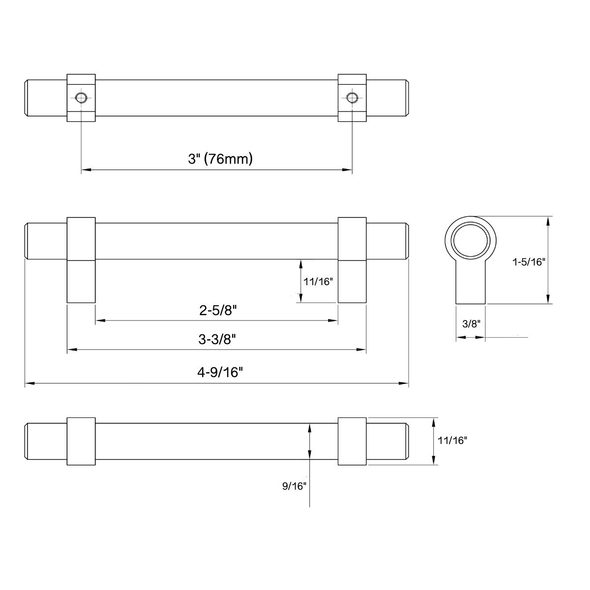Brushed Brass Cabinet Bar Handle Pull 25 Pack H781041