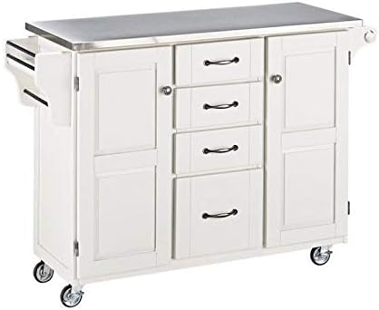 Stainless Steel Kitchen Cart in White H58711