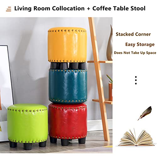 Gray Round Rivet Footrest Pu Ottoman A892915