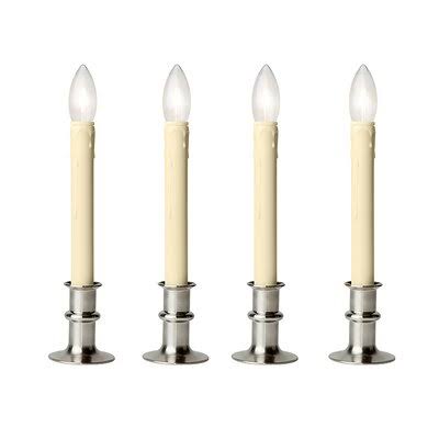 4 Piece Battery Window Candle Brushed Nickel R3602