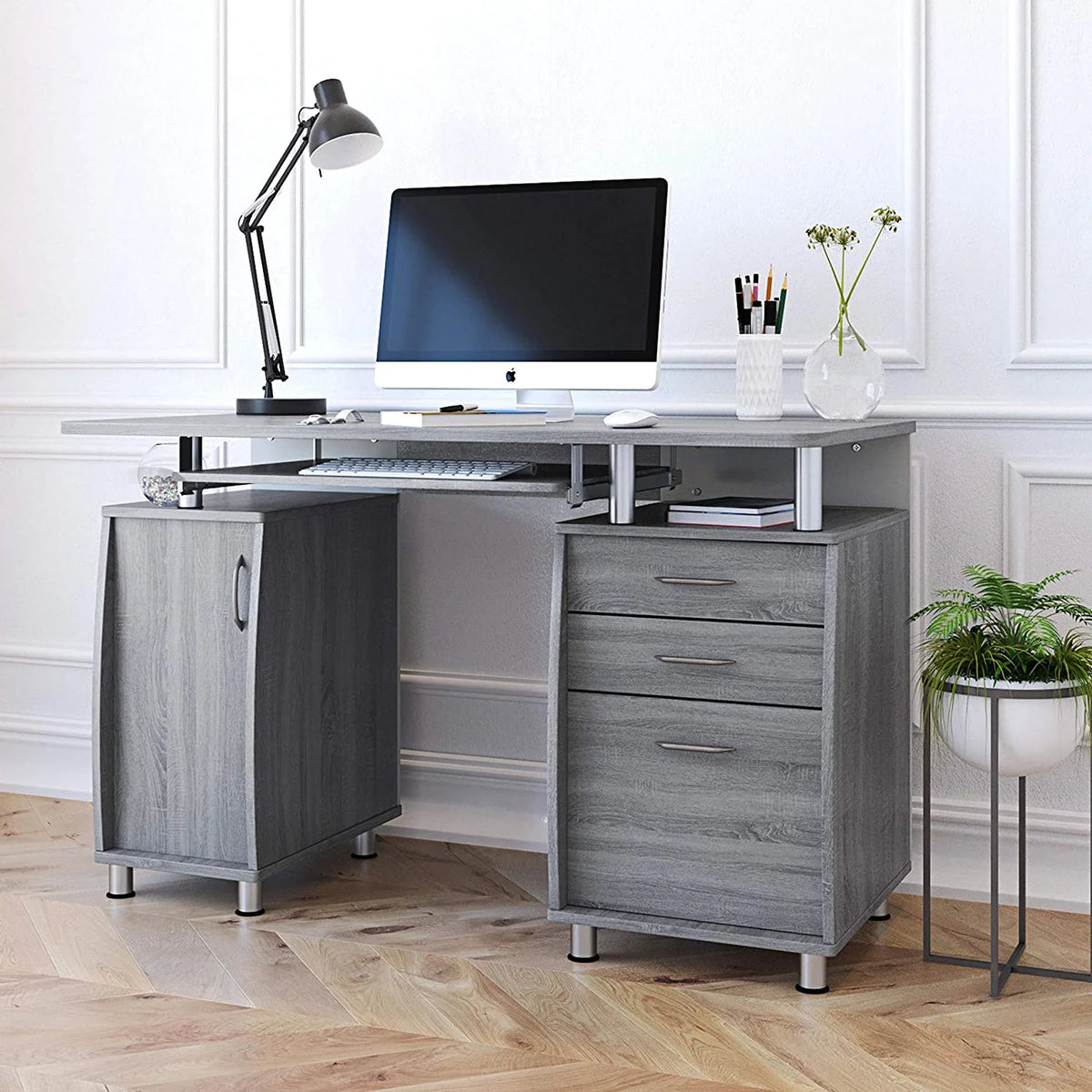 Gray Small Computer Desk K2752