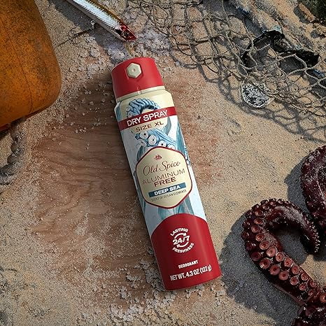 Aluminum Free Deodorant Dry Body Spray, Deep Sea, 4.3oz (Pack of 3) T261057