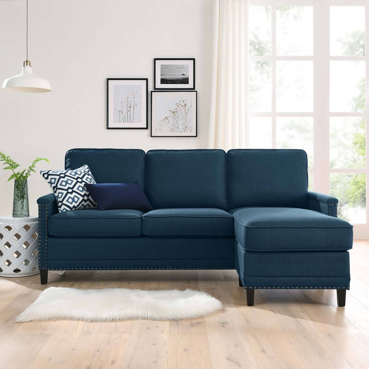 Upholstered Fabric Sectional Sofa H8165