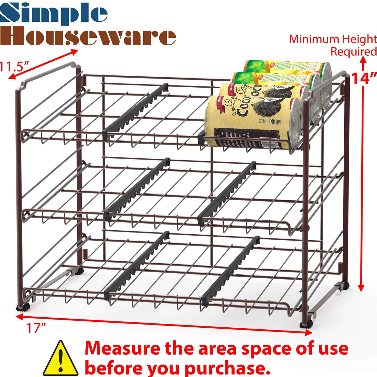 Bronze Stackable Can Rack Organizer Q9681