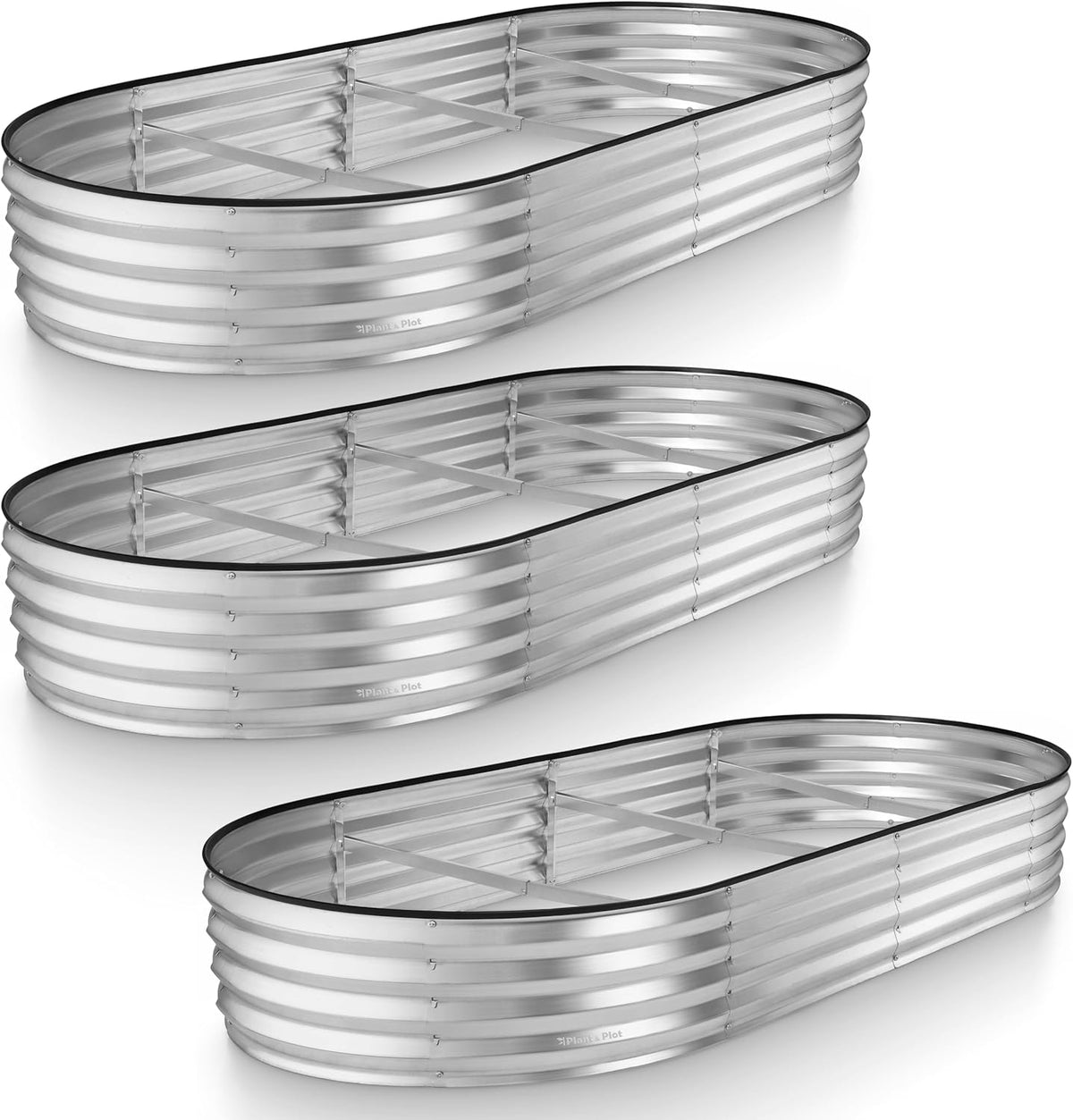 Galvanized Raised Garden Beds Outdoor 8×4×1 ft Metal Garden Box (Silver) S9149