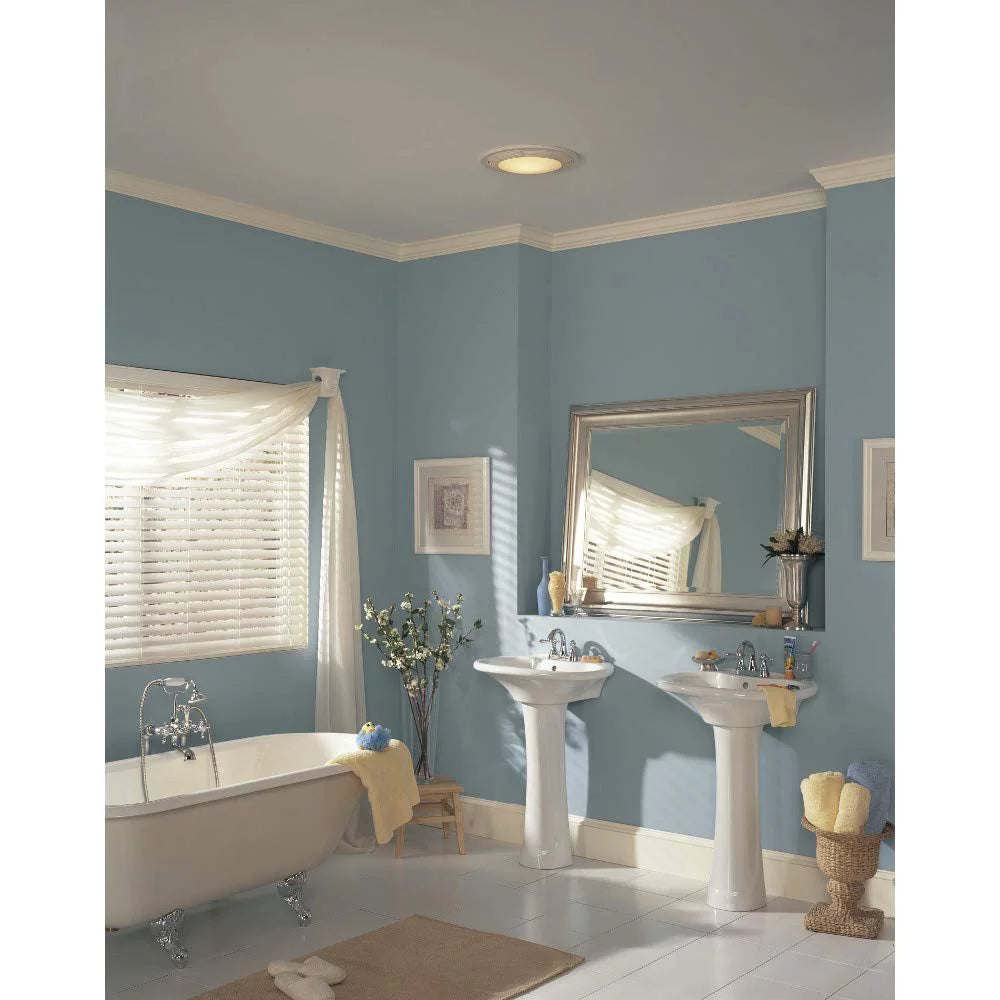 White Round Fan and Light Combo, 100 CFM L7280