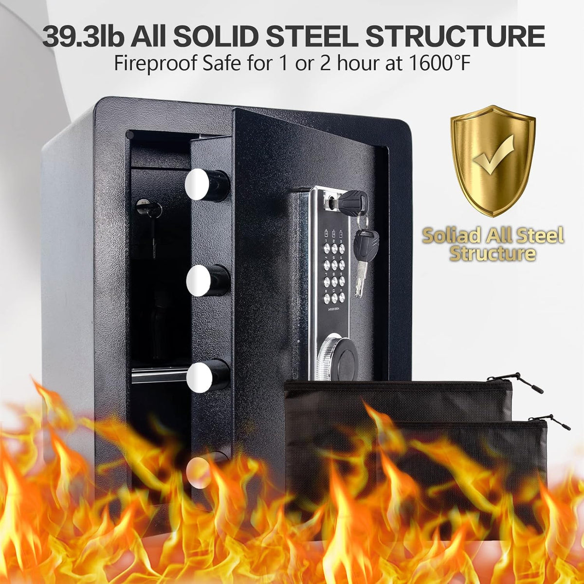 2.05 Cub Security Safe with Digital Keypad LED Light H676436