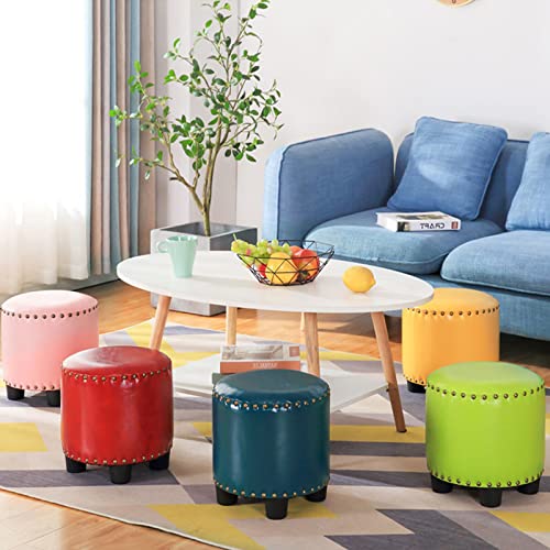 Gray Round Rivet Footrest Pu Ottoman A892915