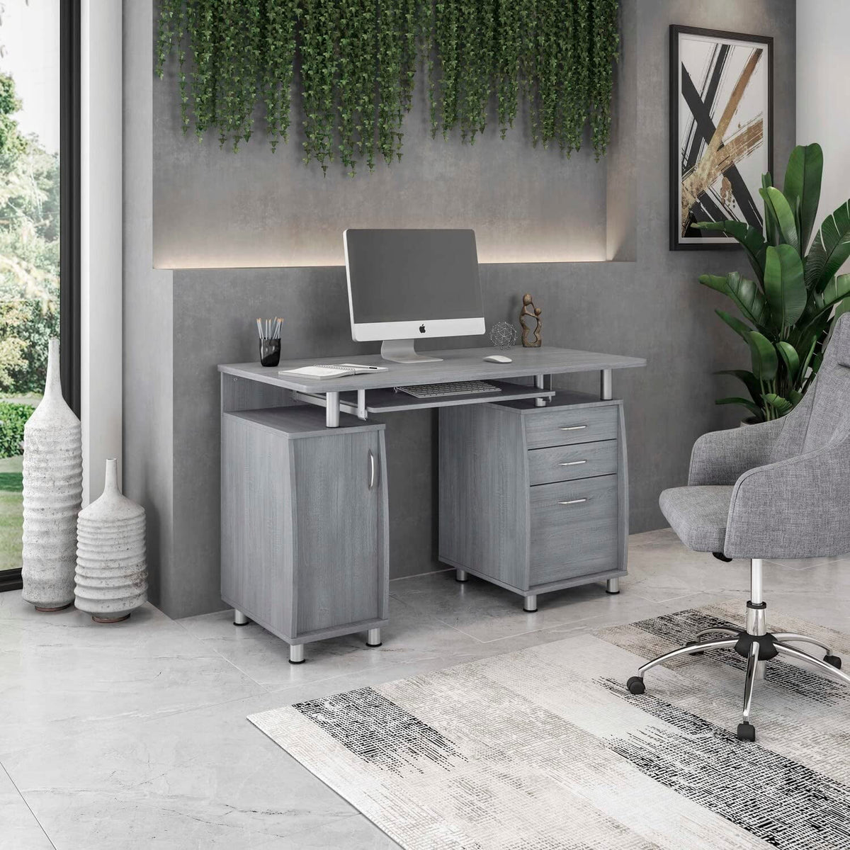 Gray Small Computer Desk K2752