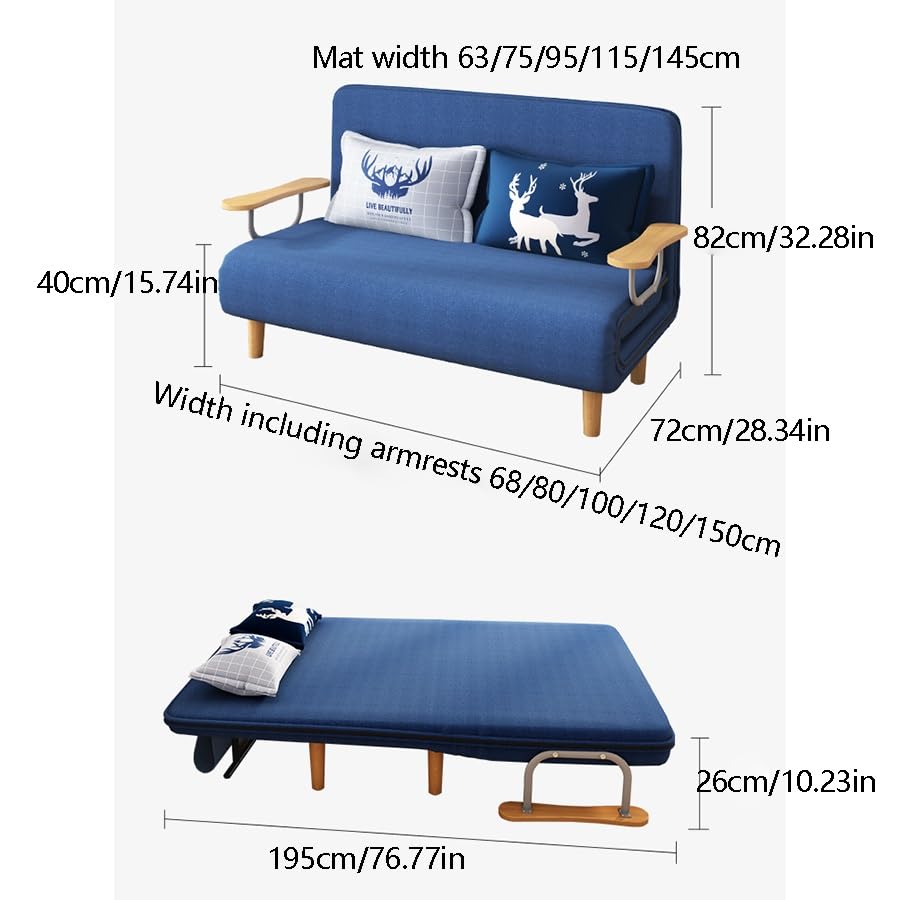 3-in-1 Convertible Sofa Bed Sleeper Chair with Pillow I710114