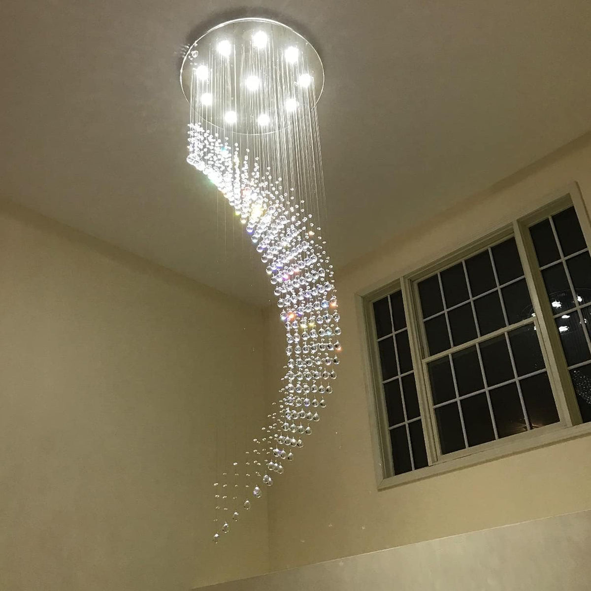 Large Crystal LED Chandelier Ceiling Light, 10 Lights F34753
