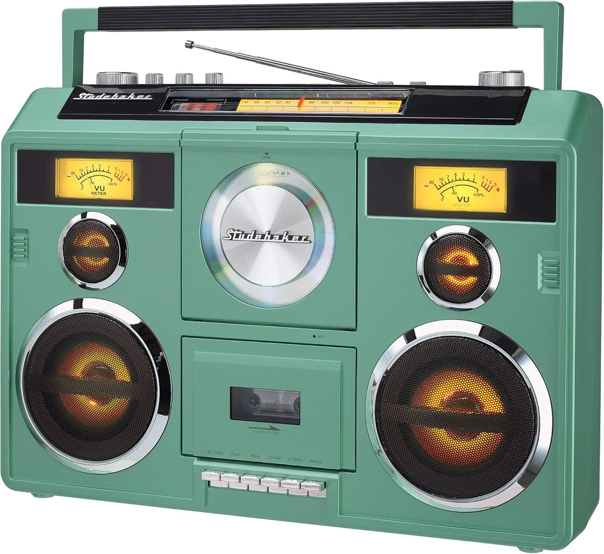 Teal Portable Stereo Boombox with Bluetooth H86869