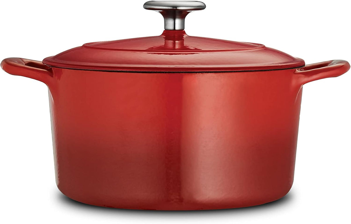 Gradated Red Enameled Cast Iron 3.5-Quart Dutch Oven L47414