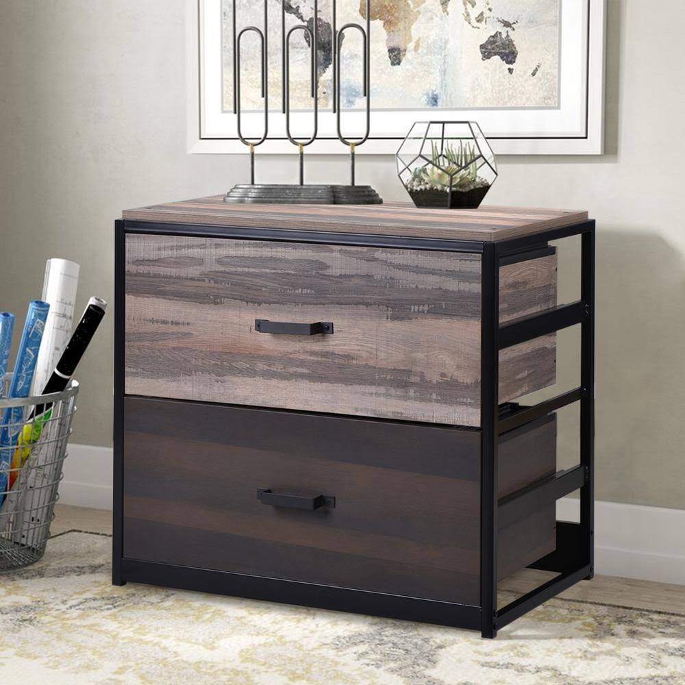 Brown 2 Drawer MDF Vertical File Cabinet U315