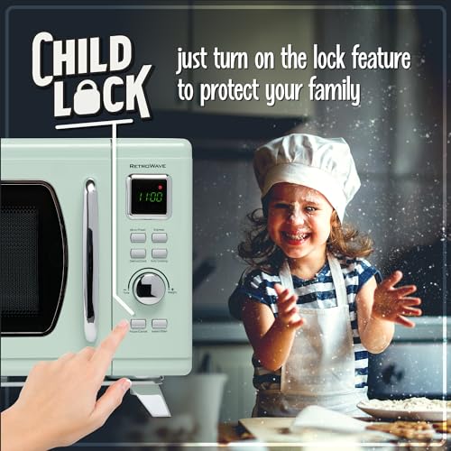 Retro Compact Countertop Microwave A87562