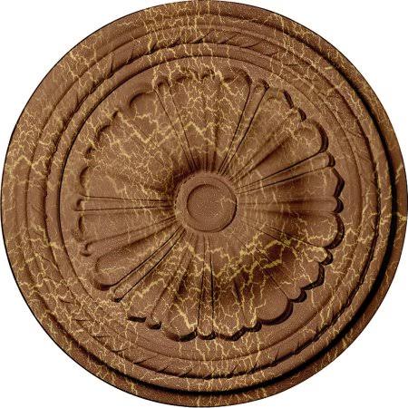 Hand-Painted Burnished Mahogany Crackle Ceiling Medallion Z838