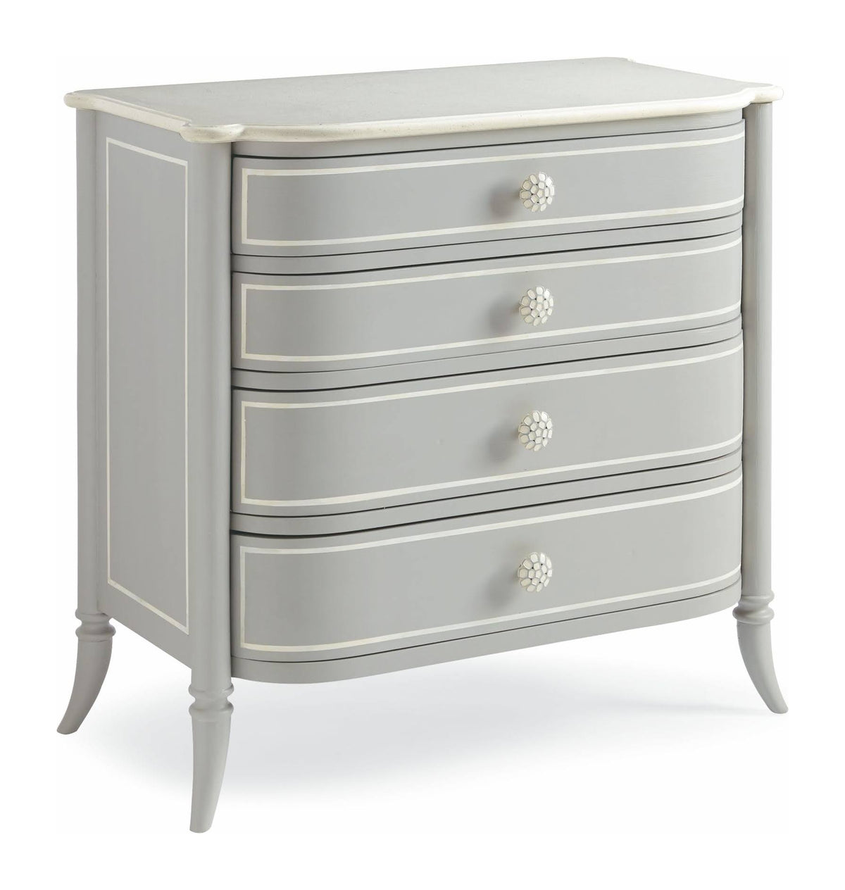 Gray Four Drawer Nightstand W9908