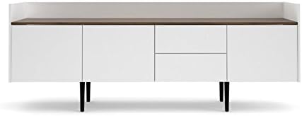 White and Walnut 2 Drawer 3 Door Sideboard Cabinet K589