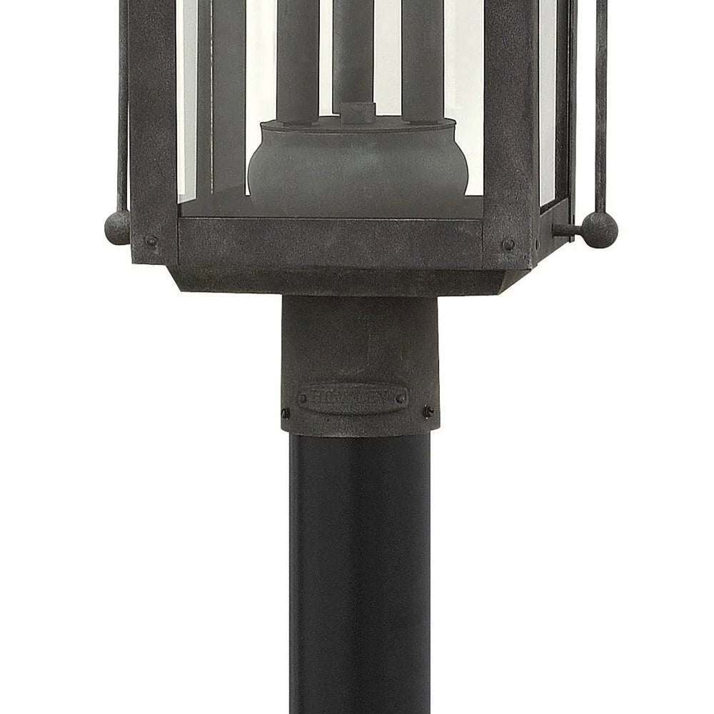 3 Light Outdoor Post Top or Pier Mount Lantern 11 inches Wide 24.25 inches High Aged Zinc A48408