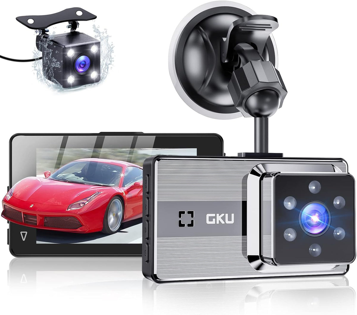Dash Cam Front and Rear Full HD Dual 1080P 170° Wide Angle Car Camera with Night Vision, Parking Monitor, Motion Detection, Loop Recording Pack of 2 T458