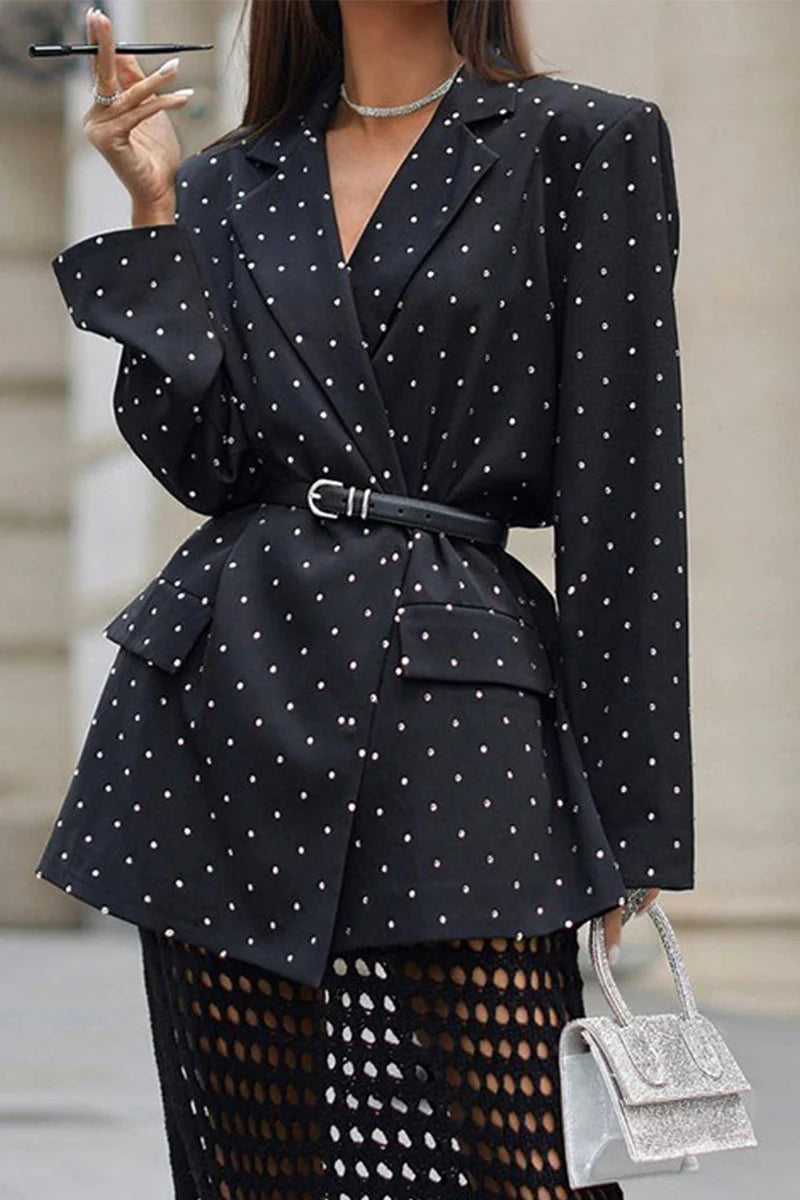 Polka Dot Belted Outerwear D8942