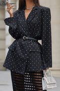 Polka Dot Belted Outerwear D8942