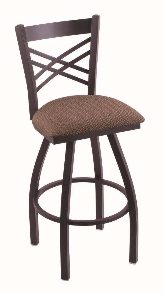 Black Wrinkle Swivel Stool with Axis Willow Seat F65723