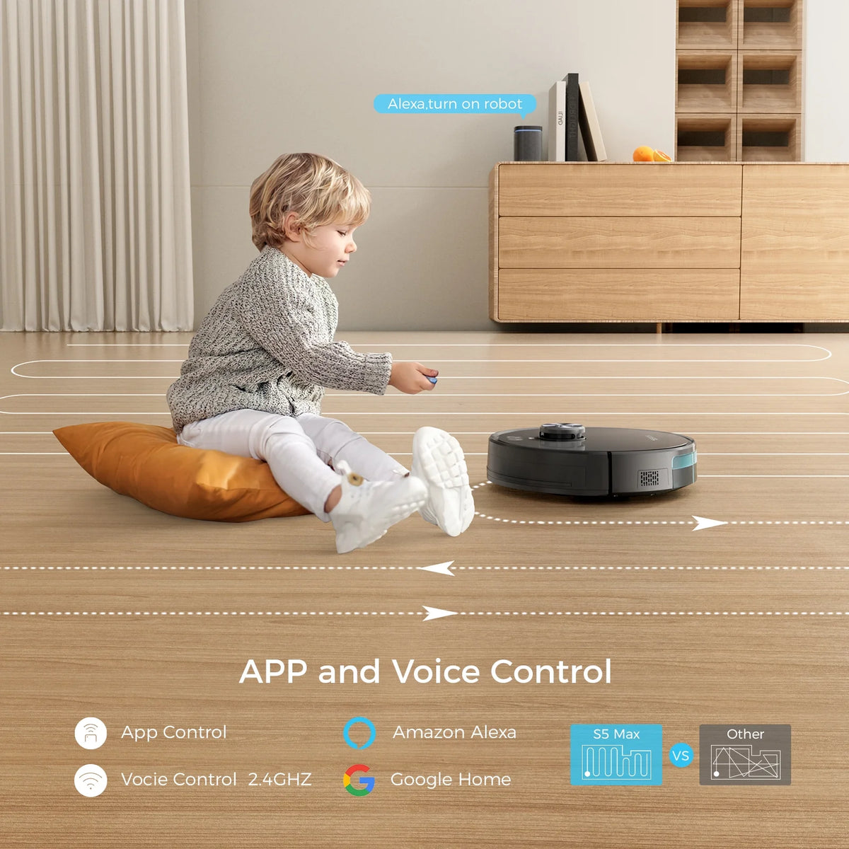6000Pa Suction Lidar Navigation Robot Vacuum and Mop Combo B8671
