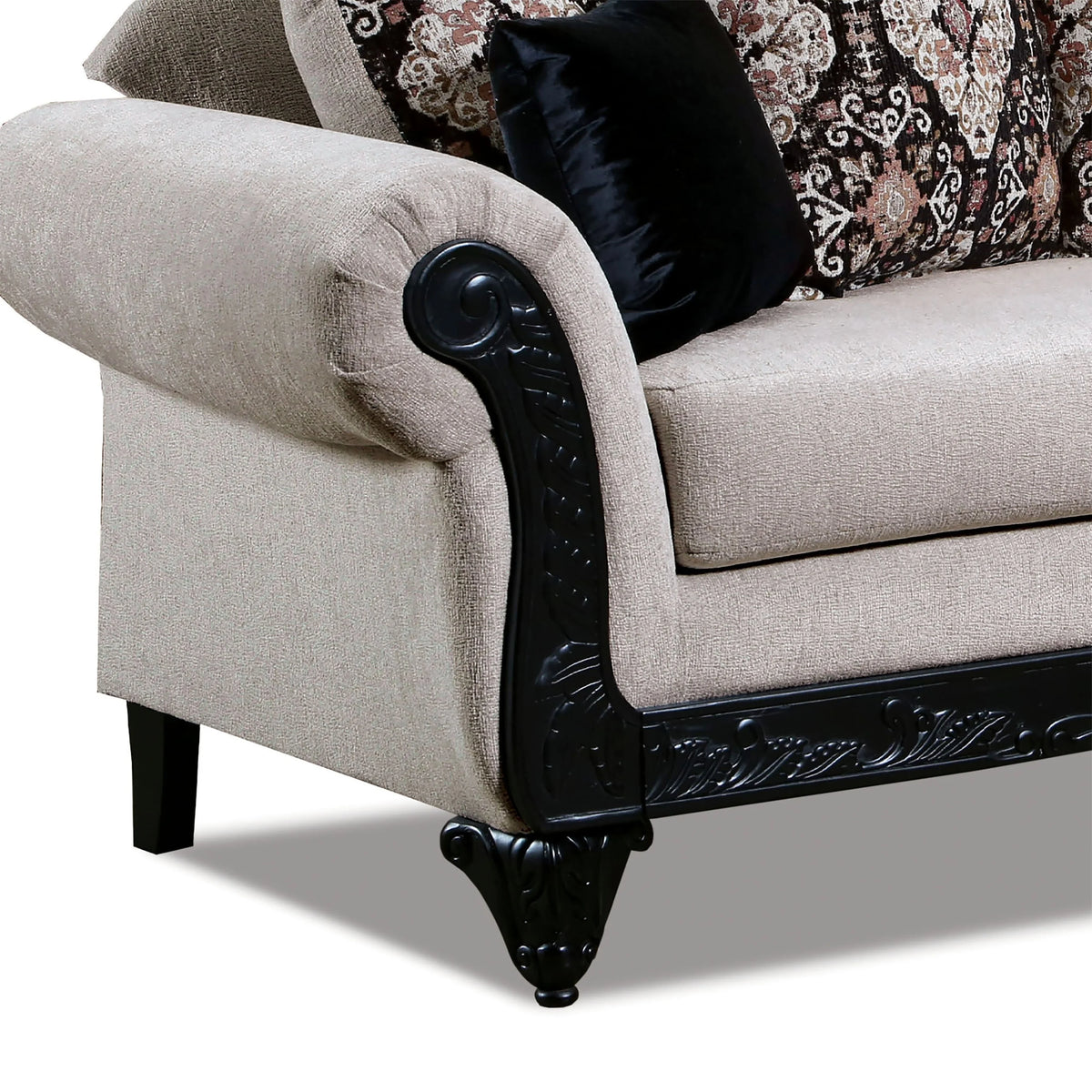 Light Brown Chenille Loveseat A896