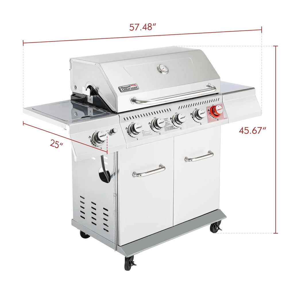 Stainless Steel 5-Burner Gas Grill with Side Burner Z56611