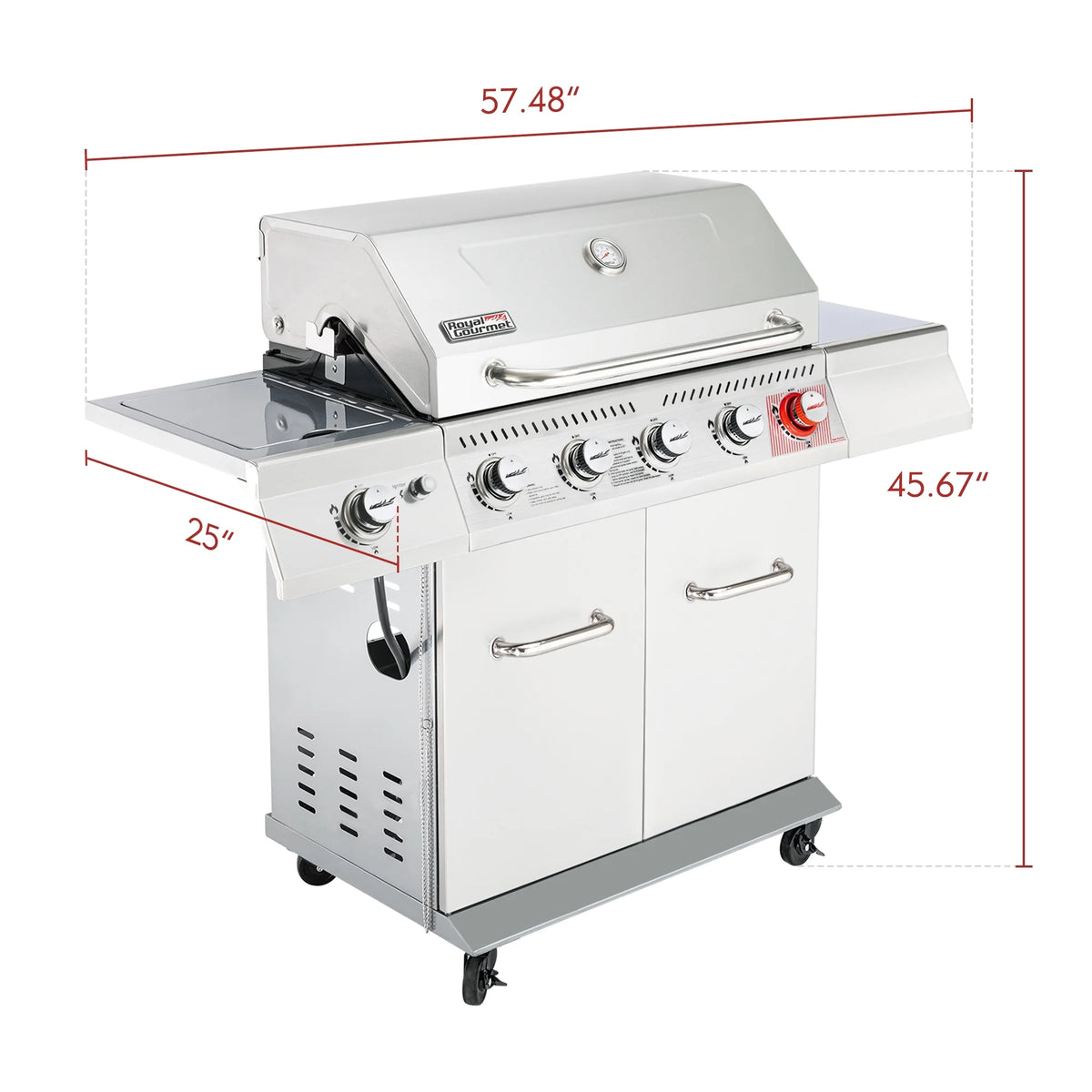 Stainless Steel 5-Burner Gas Grill with Side Burner Z56611