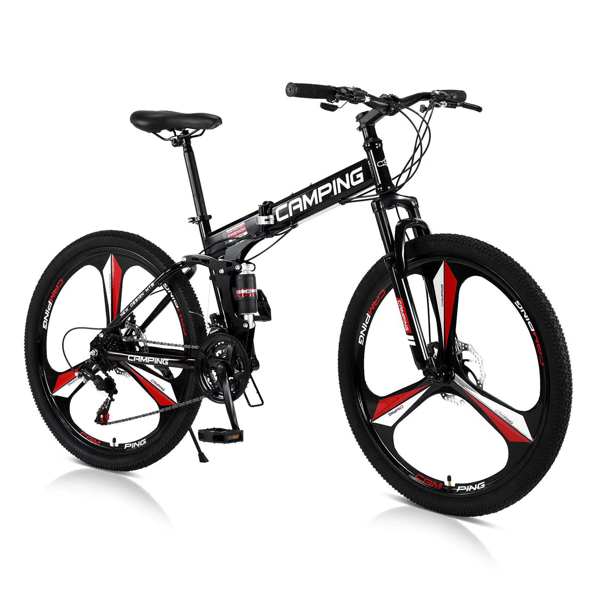 21-Speed Steel Mountain Bike, 26 Foldable Black C84034