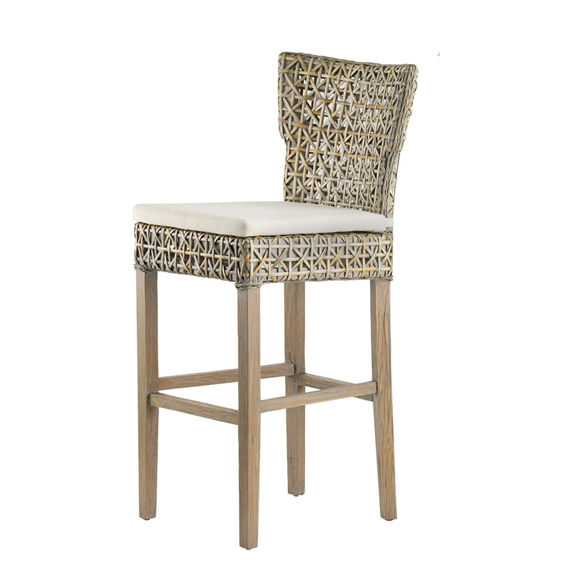 Gray Woven Padded Seat Bar Chair N5988