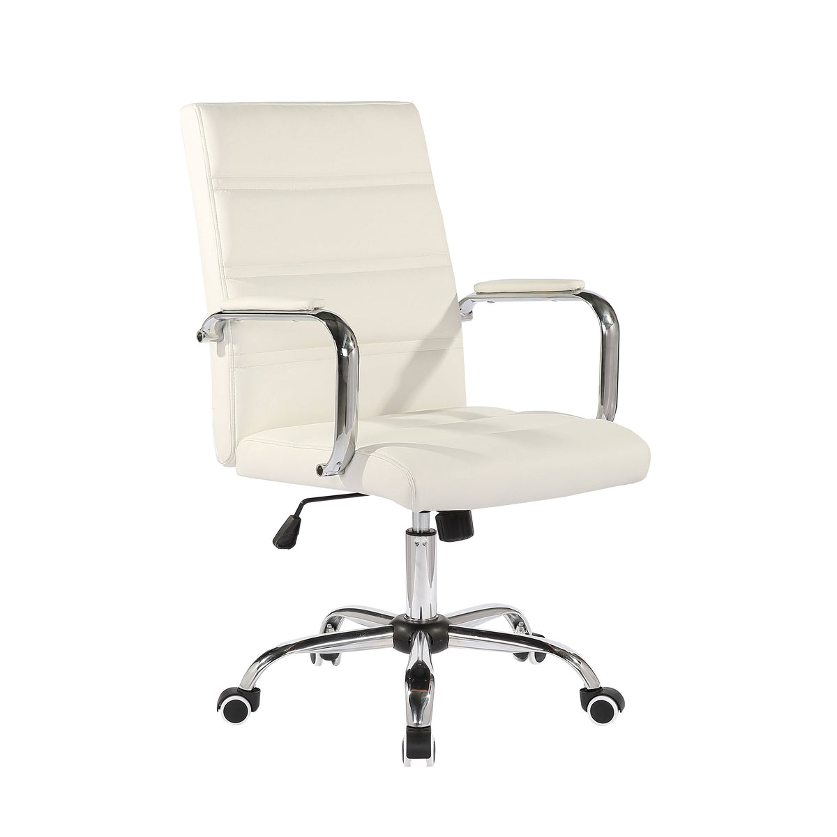 White PU Leather Swivel Office Chair U5545