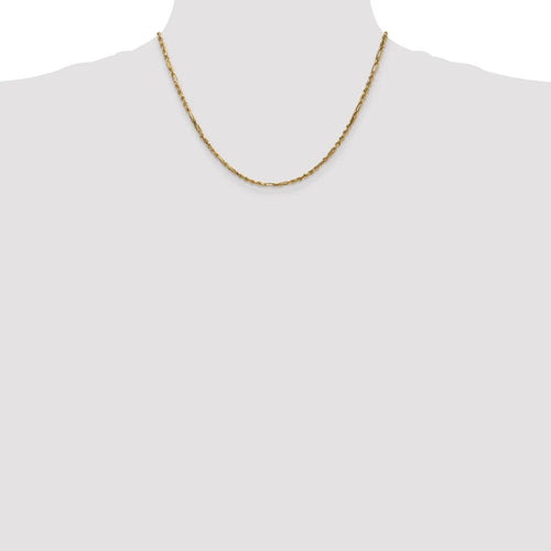 14kt Yellow Gold Diamond Cut Milano Rope Chain 18 inch Lobster Clasp Q19327
