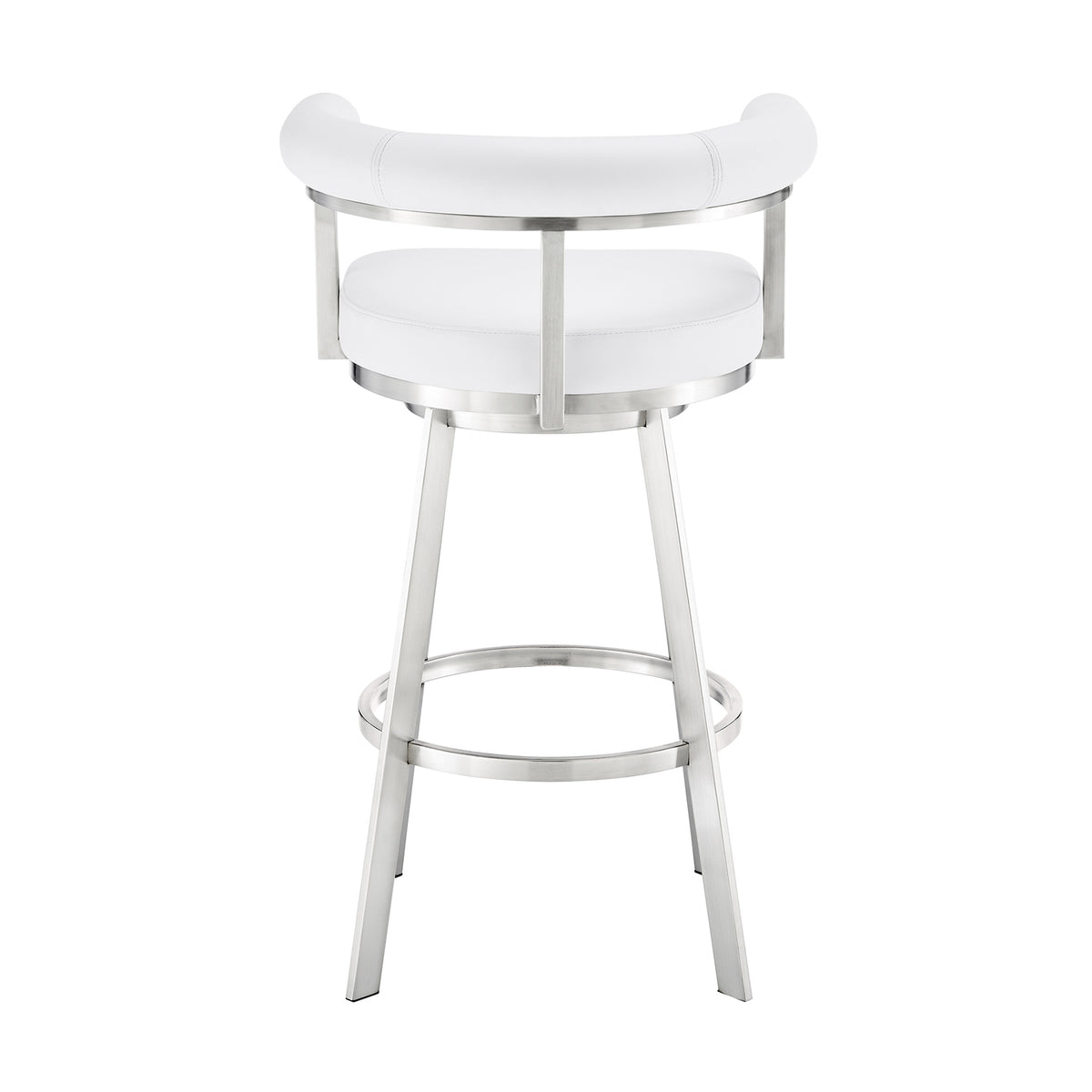 White/Chrome Swivel Counter Stool R423