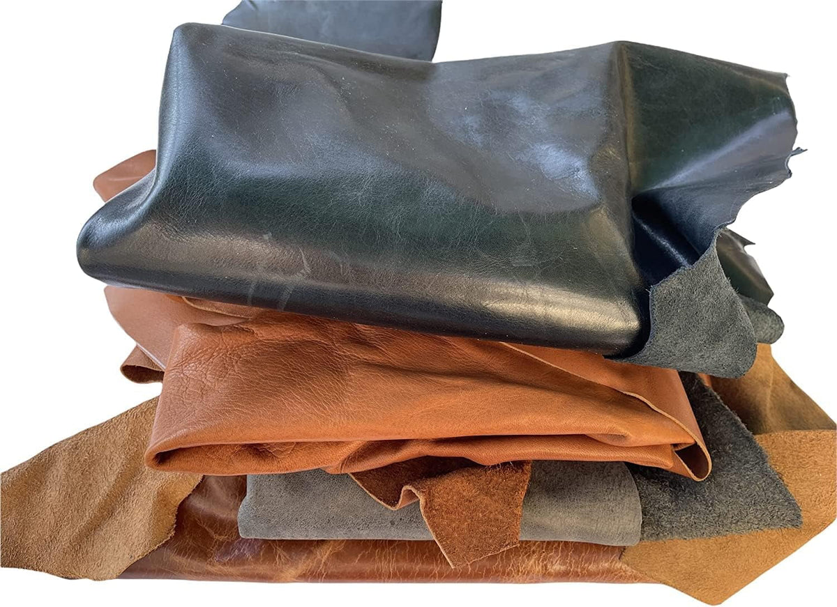 Genuine Leather Scraps 10 Lbs Assorted Colors N297