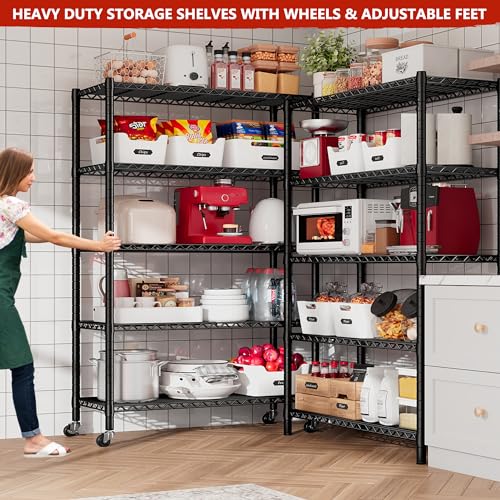 5-Tier Heavy Duty Metal Wire Shelving Q250