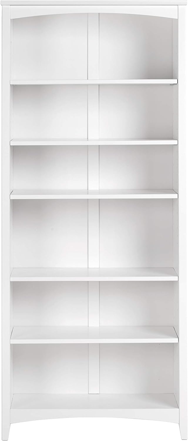 White Solid Wood 3 Shelf Bookcase with Adjustable Shelving W6912