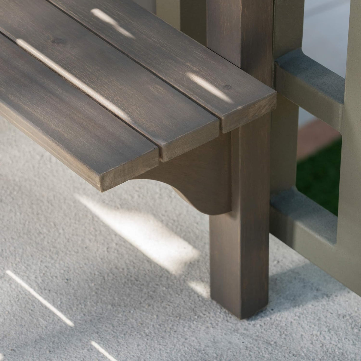 3-Pcs Acacia Wood Outdoor Bar Set, Grey Finish N4557