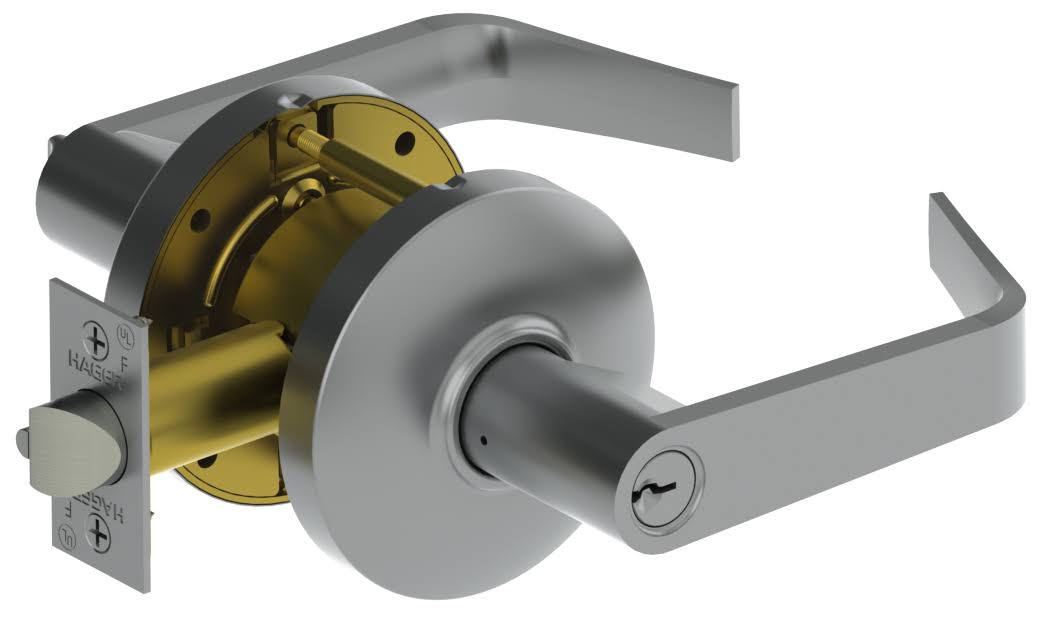 Polished Chrome Lever Round Rose Corridor/Dormitory J766